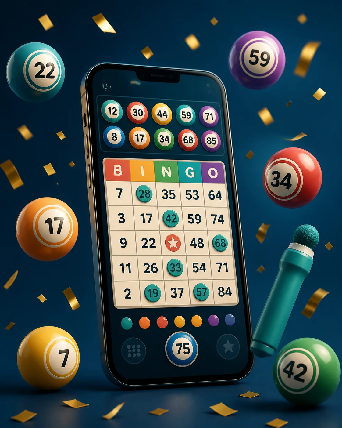 Online bingo on a mobile device
